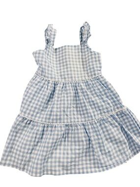 Carter's Light Blue Gingham Ruffle-Strap Tiered Dress